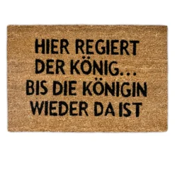 Relaxdays Fußmatte Kokos KÖNIGIN