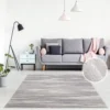 Teppich Modern Designer Flachflor Mit Streifen, Meliert, Hoch-Tief-Effekt In Grau Für Wohnzimmer Und Schlafzimmer, Größe In Cm:200 X 290 Cm