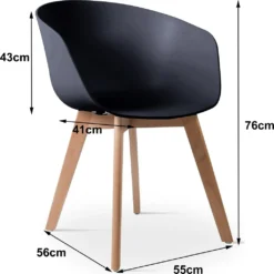 Nordlys - Esszimmerstühle (4er Set) Aus Holz Schwarz - 55 X 56 X 76 (cm) -Vidaxlko Verkaufe 2b40c18670c4f780cdfde0e5ffc98dd5