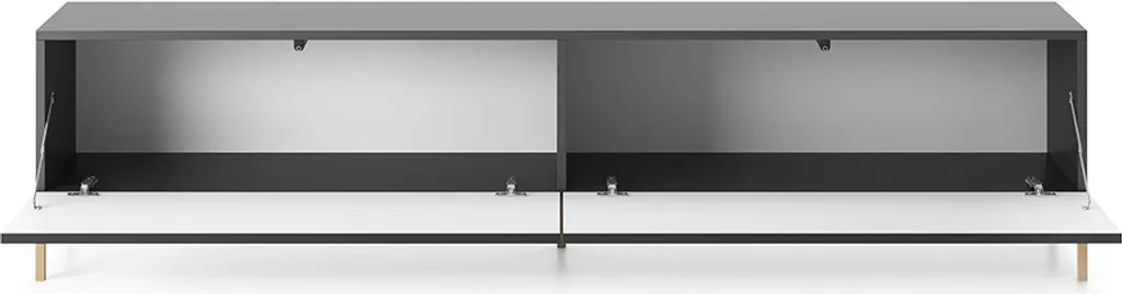 Selsey TV-Schrank Lammelo TV-Lowboard Schwarz Lamellenfront 175 Cm Breit 2 Selsey TV-Schrank Lammelo TV-Lowboard Schwarz Lamellenfront 175 Cm Breit – Bild 2