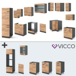 Vicco Eckküchenzeile R-Line Anthrazit Goldkraft 287 X 227 Cm Holzwerkstoff -Vidaxlko Verkaufe 2cb90565158af2b787bb56890d42137c