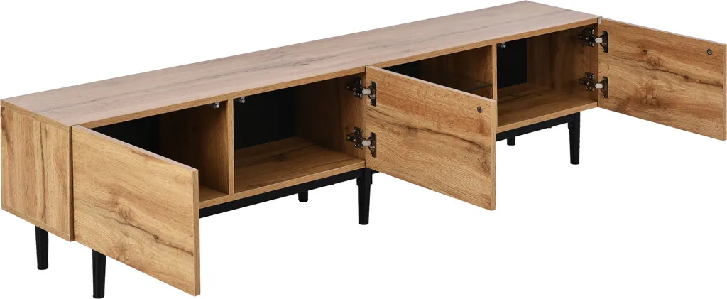 Merax TV Schrank Fernsehschrank TV-Lowboard In Holzoptik Wotan Eiche Matt Mit Variabler LED-Beleuchtung Und 3 Türen, Stehend, 175 Cm Breit 10 Merax TV Schrank Fernsehschrank TV-Lowboard In Holzoptik Wotan Eiche Matt Mit Variabler LED-Beleuchtung Und 3 Türen, Stehend, 175 Cm Breit – Bild 10