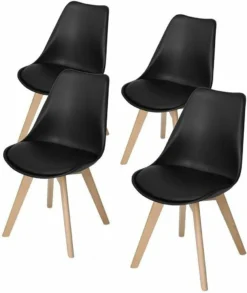 Esszimmerstuhl -4 Stück-Esszimmerstühle - Schalenstuhl - Gestell Aus Buchenholz - Schwarz -Vidaxlko Verkaufe 2e19c2dbf83cea4395f7c4383f769bb5