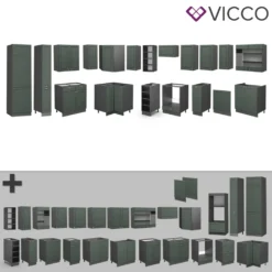 Vicco Eckküchenzeile Fame-Line Anthrazit Grün-Gold Landhaus 257 X 347 Cm Holzwerkstoff -Vidaxlko Verkaufe 2e255edd03c4bc94c916c2e50af10111