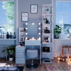 Vicco Schminktisch Frisiertisch Schminkkommode Conrada LED-Beleuchtung + Hocker -Vidaxlko Verkaufe 2f077f6deae9cddc450e05c32d30d849