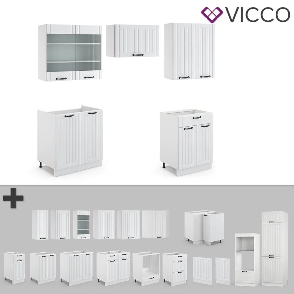 Vicco Küchenzeile Fame-Line Weiß Landhaus 200 Cm Holzwerkstoff 6 Vicco Küchenzeile Fame-Line Weiß Landhaus 200 Cm Holzwerkstoff – Bild 6