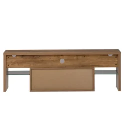 Merax TV-Lowboard Hochglanz TV Schrank Mit LED-Beleuchtung Inkl. Fernbedienung, Rattan TV-Schrank Mit Glasablage Und Rattan Einsatz, TV-Board Aus Holz, B/H/T:150/38/39cm, Holzfarbe -Vidaxlko Verkaufe 2fcd3e2f82c3ed6980f5b474cd453881