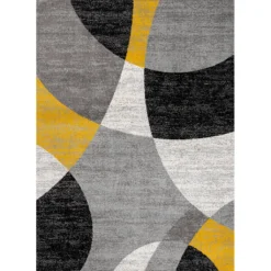 Wohnzimmer Schlafzimmer Teppich Geometrisches Kreis-Muster Meliert Gelb, Maße:120x170 Cm -Vidaxlko Verkaufe 2fe8ccf8bf5a31e78f15f3dfb1c06817