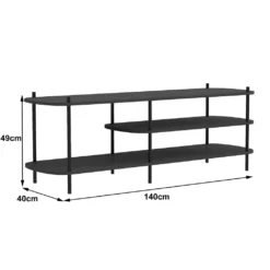 Nordlys - TV-Schrank Aus Metall Und Holz Schwarz - 140 X 40 X 49 (cm) -Vidaxlko Verkaufe 319e33d32318bffb2d2855c165841208
