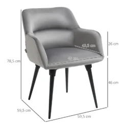 HOMCOM Esszimmerstuhl, Loungesessel Mit Armlehne, Akzentsessel Mit Samt-Optik, Max. 120 Kg Belastbar, Für Wohnzimmer, Schlafzimmer, Dunkelgrau 11 HOMCOM Esszimmerstuhl, Loungesessel Mit Armlehne, Akzentsessel Mit Samt-Optik, Max. 120 Kg Belastbar, Für Wohnzimmer, Schlafzimmer, Dunkelgrau -Vidaxlko Verkaufe 34246443356065673e772d9ee8ac0c4f