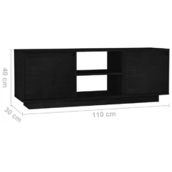 VidaXL TV-Schrank Schwarz 110x30x40 Cm Massivholz Kiefer -Vidaxlko Verkaufe 34409aa7596d4ae093796724f05317f1