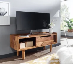 WOHNLING Lowboard Sheesham Massivholz 95x44x34 Cm TV-Kommode Mit Schiebetür | Design TV-Schrank Hoch | Fernsehtisch Fernsehschrank Modern | Fernsehkommode Wohnzimmer -Vidaxlko Verkaufe 3450ba44fbfd67132f4a913c799c737e
