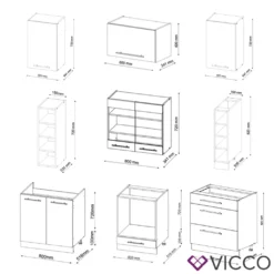 Vicco Küchenzeile Fame-Line Anthrazit Goldkraft 235 Cm Holzwerkstoff -Vidaxlko Verkaufe 3525e387e904601feeb4835f1bc4f331