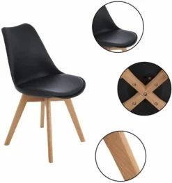 Esszimmerstuhl -4 Stück-Esszimmerstühle - Schalenstuhl - Gestell Aus Buchenholz - Schwarz -Vidaxlko Verkaufe 36198ec8551fcd02247faf6d205d87fa