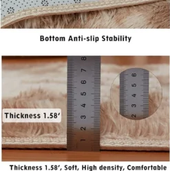 Teppich Wohnzimmer, Weicher Samt Hochflor Wohnzimmerteppich Teppiche Antirutschunterlage Teppiche Für Wohnzimmer Schlafzimmer Matten,160x200cm,Beige -Vidaxlko Verkaufe 36cf9097ff476622129161359de1a1f9