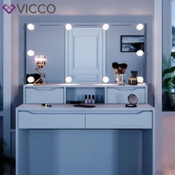 Vicco Schminktisch + LED Ruben Weiß 100 X 150 X 42 Cm Holzwerkstoff -Vidaxlko Verkaufe 379b9230bcef69e11825afd0a4ae9392