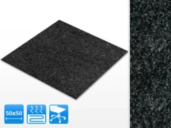 Floori Teppichfliesen Jazz 50x50 Cm Premiumklasse Antistatisch Bitum 2,5 Kg/m² Farbe: Anthrazit -Vidaxlko Verkaufe 37a158c9c082c2e032d7a73fc0d54088