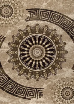 VIMODA Teppich Wohnzimmer Klassisch Kurzflor Orient Design Vintage Mandala Muster Dunkelbraun Braun Beige, Maße:240x340 Cm -Vidaxlko Verkaufe 37b8e59cc733baf4525ff6a7b715adae