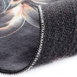 Mynes Home Küchenteppich Waschbar Küchenläufer Rutschfest Teppich Läufer Blau Schwarze Blume-50x180 Cm -Vidaxlko Verkaufe 3887cba6aaa1bfff43aea99738e73aaa