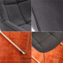 Homica Esszimmerstühle 2er Set Mit Bügelfuß Und Steppnähten, Bezug Anthrazit, Gestell In Edelstahloptik -Vidaxlko Verkaufe 38e5feb67348b0ca280ded19d1bc010e