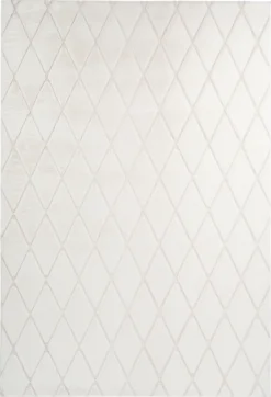 Kayoom - Hochflor Teppich Vivica 225 Weiß / Creme Grösse: 160cm X 230cm