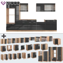 Vicco Küchenzeile R-Line Goldkraft Anthrazit Hochglanz 350 Cm Holzwerkstoff -Vidaxlko Verkaufe 3a083f130bb9b349c192242a54af6f3f