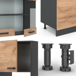 Vicco Küchenzeile R-Line Anthrazit Goldkraft 300 Cm Holzwerkstoff -Vidaxlko Verkaufe 3a7543b7c1e0c0914f2176ebe6d3c282