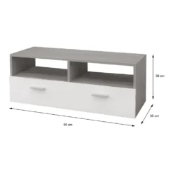 ML-Design TV-Lowboard Mit Stauraum, 2 Türen Und 2 Offenen Fächern, 95x36x35 Cm, Weiß/Grau, Aus Holz, Fernsehtisch Sideboard TV-Schrank 7 ML-Design TV-Lowboard Mit Stauraum, 2 Türen Und 2 Offenen Fächern, 95x36x35 Cm, Weiß/Grau, Aus Holz, Fernsehtisch Sideboard TV-Schrank -Vidaxlko Verkaufe 3ab2e6e12700199849e2a4d233f1991a