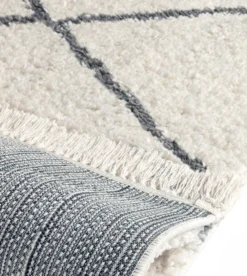 Wohnzimmer Shaggy Teppich Diamantmuster Super Soft Moderner Hochflor Teppich Weiss Grau, Grösse: 155x230cm -Vidaxlko Verkaufe 3b4c0bee682beaf381e4053609381807