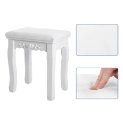 Schminktisch Mit Spiegel Und Hocker Frisiertisch Mit 4 Schubladen Inkl. 2 Stück Unterteiler Kosmetiktisch Mit Kippsicherung Weiß SONGMICS RDT07W -Vidaxlko Verkaufe 3bc924f7289ad1df6bc3cab60e407c1d