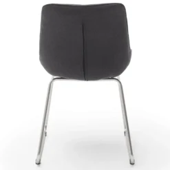 Homica Esszimmerstühle 2er Set Mit Bügelfuß Und Steppnähten, Bezug Anthrazit, Gestell In Edelstahloptik -Vidaxlko Verkaufe 3bef83a7359ab6d2702f21f760d3e85c