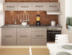 Küchenzeile "Kvantum" Singelküche 220cm Artisan Eiche Fronten MDF Beige Matt -Vidaxlko Verkaufe 3d4d3f980a49bb314b7fdcf512ced156