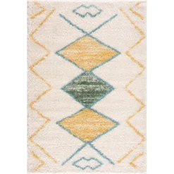 Teppich Wohnzimmer Shaggy – Geometrische Muster - Boho Style - Pastellfarben - Flauschig, Größen:140 X 200 Cm -Vidaxlko Verkaufe 3d67d301280eeeb6b91f9f62726a46b1