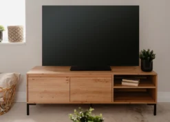 TV-Lowboard "Korsika" In Artisan Eiche Flat-TV Unterschrank Mit Stauraum 150 X 49 Cm -Vidaxlko Verkaufe 3fe9fdc383f64fe2364f1775b8d6faa1