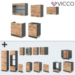 Vicco Küchenzeile R-Line Anthrazit Goldkraft 200 Cm Holzwerkstoff -Vidaxlko Verkaufe 41f57499570a6d46a90df90771c14ae0
