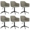 VidaXL Esszimmerstühle 6 Stk. Drehbar Hellgrau Samt