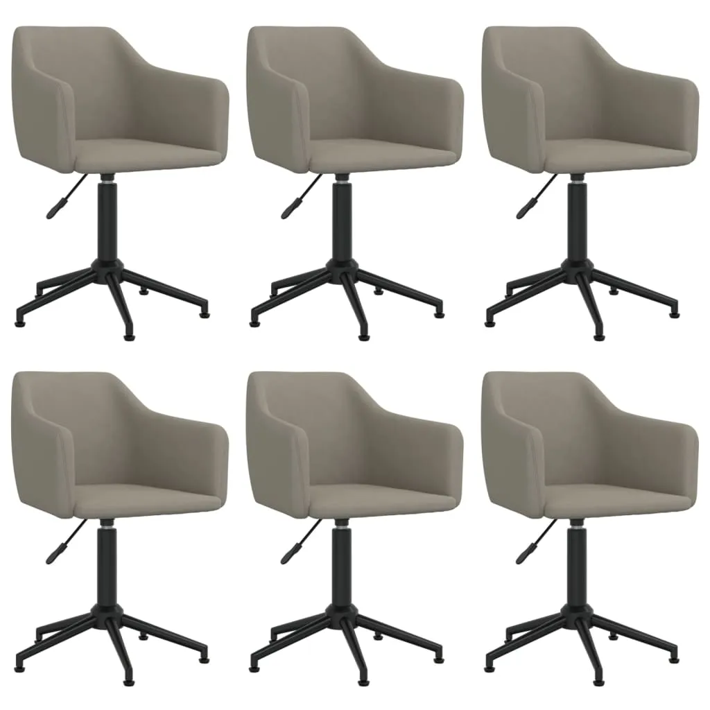 VidaXL Esszimmerstühle 6 Stk. Drehbar Hellgrau Samt 1 VidaXL Esszimmerstühle 6 Stk. Drehbar Hellgrau Samt