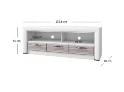 OKL Lowboard "Olson" Weiß/Eiche -Vidaxlko Verkaufe 42d7c885f5b2b79384c4421a2ffc854b