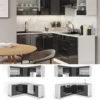 Vicco Eckküchenzeile Fame-Line Weiß Anthrazit Hochglanz 160,5 X 190 Cm Holzwerkstoff