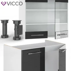 Vicco Küchenzeile Fame-Line Weiß Anthrazit Hochglanz 200 Cm Holzwerkstoff -Vidaxlko Verkaufe 44982ff421d15f61f0fb51daac7b8e02