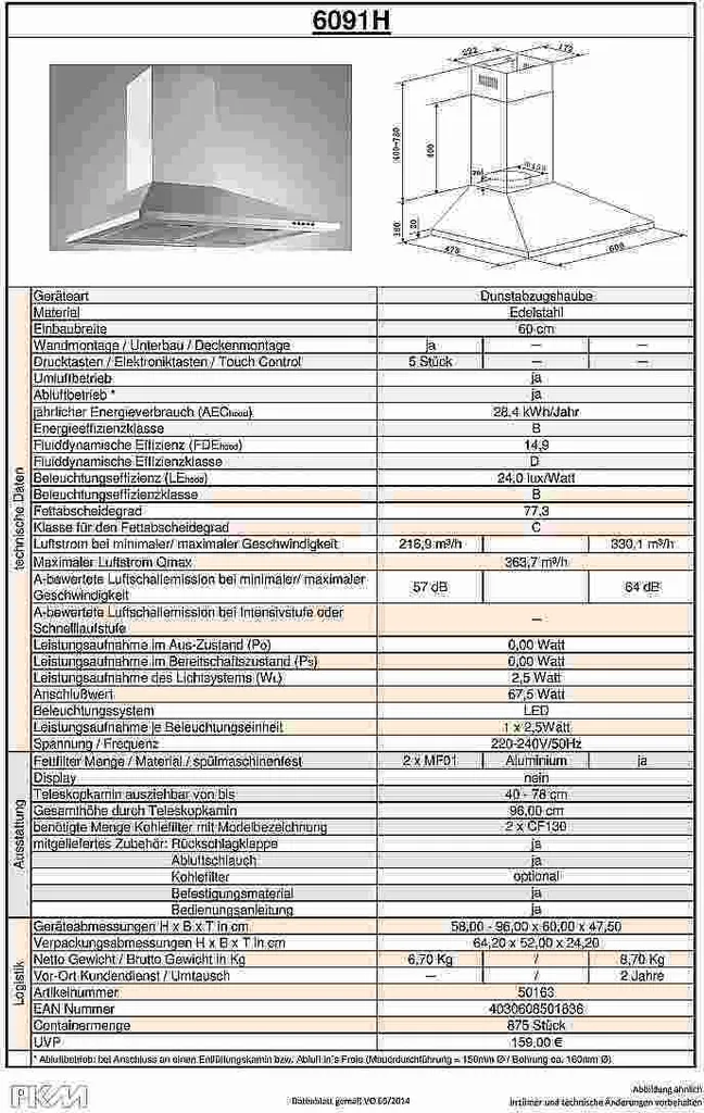 Küchenblock Biggi 270 Cm In Weiß Matt Mit Glaskeramik Kochfeld, Herd, Kühlschrank, Dunsthaube Und Spüle 6 Küchenblock Biggi 270 Cm In Weiß Matt Mit Glaskeramik Kochfeld, Herd, Kühlschrank, Dunsthaube Und Spüle – Bild 6