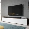 Furnix TV-Lowboard Kommode BARGO 180 Cm TV-Schrank Ohne LED Old Style Wood-Weiß Glänzend