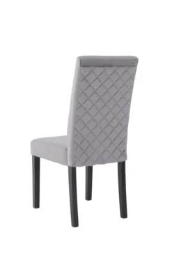 ByLIVING Esszimmerstuhl Silvio 2er-Set, Samt Bezug In Grau Mit Rautensteppung, Gestell Rubberwood Schwarz -Vidaxlko Verkaufe 45142bb13add64b213a2292e43dfc21d