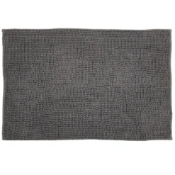 Chenille Badematte 50 X 80 Cm In Grau Badteppich Aus Microfaser - Mit Rutschfester Rückseite - Welness Badeteppich / Duschvorleger -Vidaxlko Verkaufe 47281779371bacd291e6759584f27545