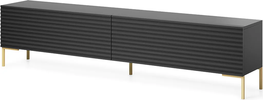 Selsey TV-Schrank Lammelo TV-Lowboard Schwarz Lamellenfront 175 Cm Breit 1 Selsey TV-Schrank Lammelo TV-Lowboard Schwarz Lamellenfront 175 Cm Breit