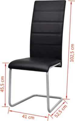 VidaXL Freischwinger 6 Stk. Schwarz Kunstleder -Vidaxlko Verkaufe 4802150a018f1d4b54c3d885a1f74bf3