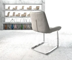 DELIFE Schwingstuhl Taimi-Flex Stripes Hellgrau Freischwinger Flach Chrom -Vidaxlko Verkaufe 4917229fa3cf77222f5feaa51f92ca47