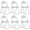HOMMIE Stühle Esszimmer Klappbare Esszimmerstühle 6-er Set Weiß Kunstleder