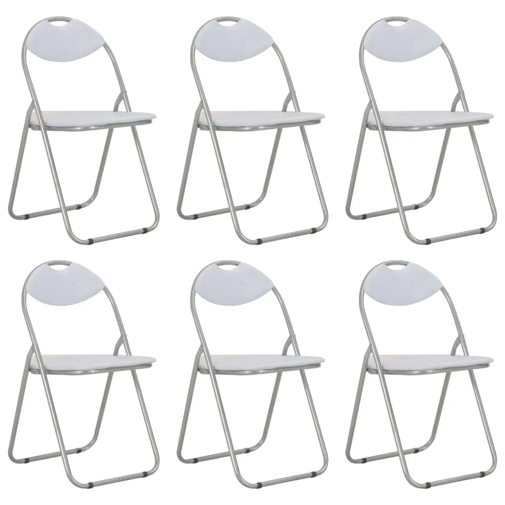 HOMMIE Stühle Esszimmer Klappbare Esszimmerstühle 6-er Set Weiß Kunstleder 1 HOMMIE Stühle Esszimmer Klappbare Esszimmerstühle 6-er Set Weiß Kunstleder