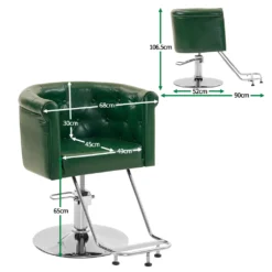 Barberpub Hydraulischer Friseurstuhl, Friseursessel Bedienungsstuhl Höhenverstellbar, Barber Chair Drehstuhl Schönheitssalon-stuhl Friseureinrichtung, Kunstleder, 3807 (Grün) -Vidaxlko Verkaufe 4980b34056e38f1b928ecb6e38b39265